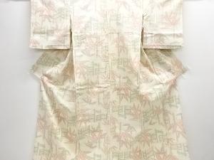 笹模様織り出し本塩沢単衣着物